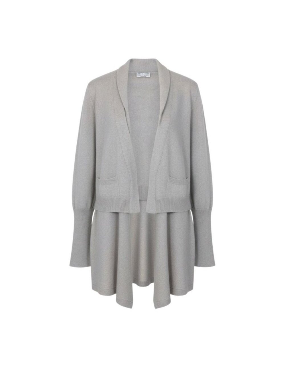 Brunello Cucinelli Cashmere Knit Cardigan Layered Design V-neck Ivory M